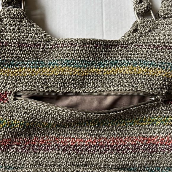 The Sak Women's Crochet Shoulder Crossbody Bag Multicolor Chevron Pattern - Picture 3 of 15